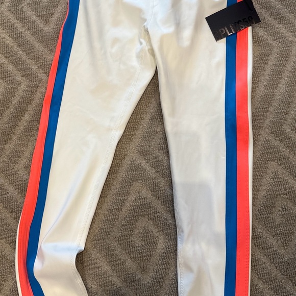 Splits59 Pants - Splits59 White Leggings with Blue and Red Stripes